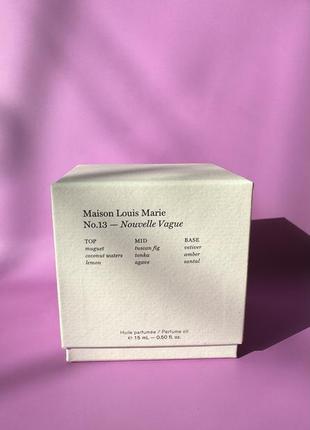 Парфюмированное масло maison louis marie no.13 nouvelle vague perfume oil7 фото