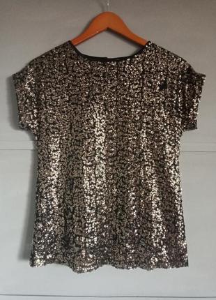 Блестящая футболка. футболка с пайетками. топ с пайетками.