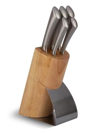 Набор кухонных ножей edenberg eb-938 на деревянной подставке 6 предметов1 фото