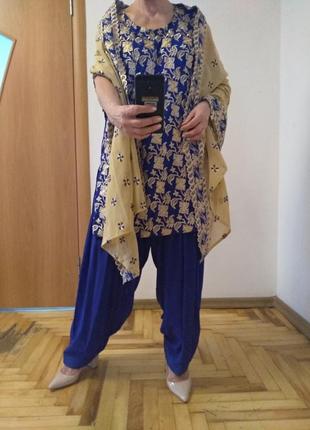 Шикарний комплект плаття, штани та шаль, індійське вбрання