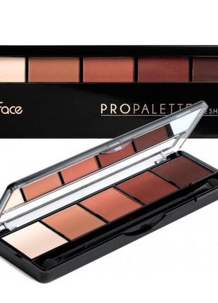 Тіні для повік 5-колірні topface "pro palette eyeshadow" 18