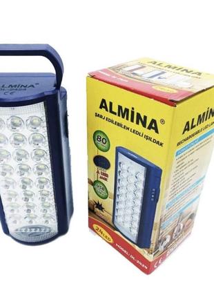 Фонарик переносной светодиодный 24 led almina dl-2424 с повербанком 3000 mah