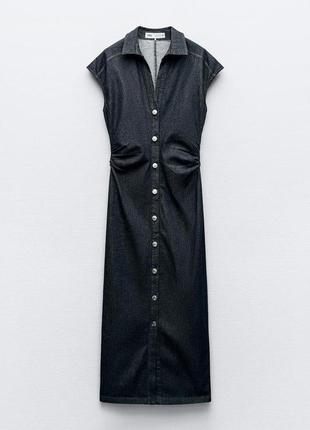 Приталенное платье-рубашка средней длины4 фото