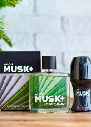 Мужской набор avon musk metropolitano, 75 мл (эйвон муск метрополитено)