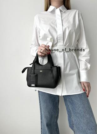 Женская брендовая кожаная сумочка dkny the mini effortless tote сумка кроссбоди оригинал кожа дкну на подарок жене подарок девушке4 фото