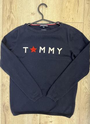 Кофточка tommy hilfiger, на размер xs, s. синяя.