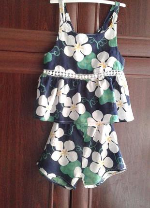 Комплект топ и шорты для девочек 11 м-цев