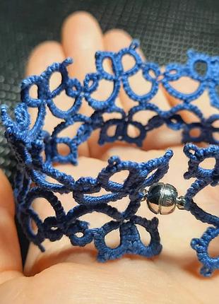 Кружевной браслет, фриволите