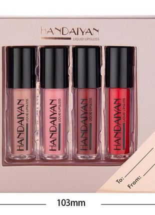 Набір рідких матових помад handaiyan liquid lipgloss 02 4 шт8 фото