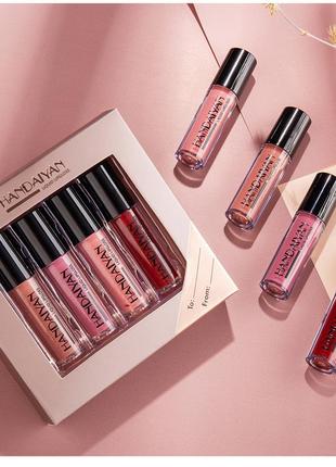 Набір рідких матових помад handaiyan liquid lipgloss 02 4 шт6 фото