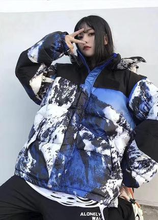 Нова куртка з принтом гір the noth face supreme