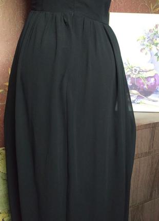 Чорна довга вечірня сукня з короткою спідницею від boohoo7 фото