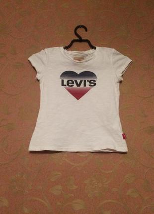 Футболка детская белая бренд levi’s