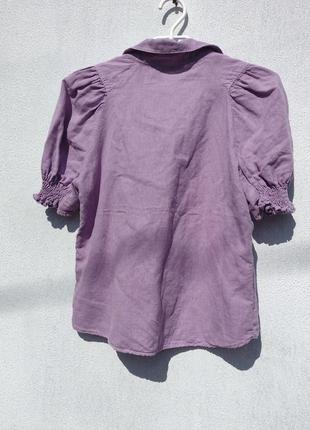 Сиреневая льняная рубашка zara8 фото