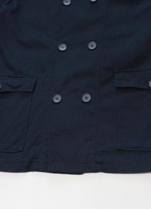 Стильная двубортная хлопковая куртка / тренч / пальто в темно-синем цвете от cws5 фото