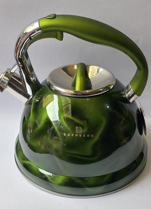 Чайник со свистком edenberg eb-1911green зелений 3л5 фото