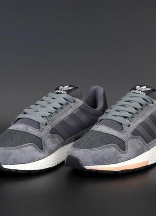 Кроссовки adidas zx 500 в сером цвете из замши (40-45)