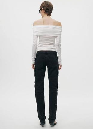 Черные слим джинсы карго zara eu 40 ( наш 46)8 фото