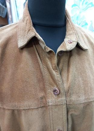 Невероятно крутая рубашка кардиган куртка из натуральной замши2 фото