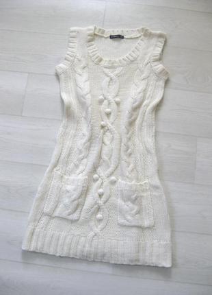 Молочное вязаное мягенькое платье atmosphere2 фото