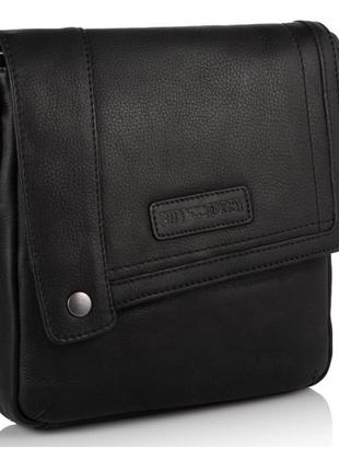Hill burry сумка чоловіча шкіряна планшет із натуральної шкіри чорний