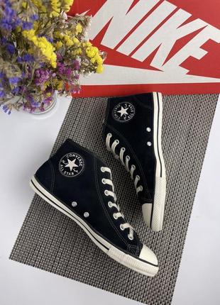 Высокие замшевые оригинальные кеды converse мех