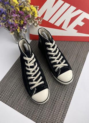 Високі замшеві оригінальні кеди converse хутро5 фото