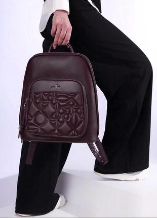 Стильний повсякденний жіночий рюкзак еко-шкіра шкіряний жіночий рюкзак кожаний класичний рюкзак9 фото