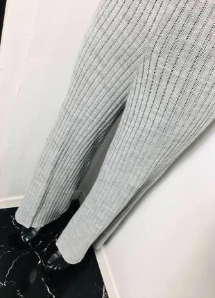 Трендові сірі трикотажні брюки штани палацо в рубчик бренд primark3 фото