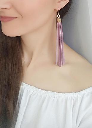 Кожаные серьги-кисти ′ladypur′