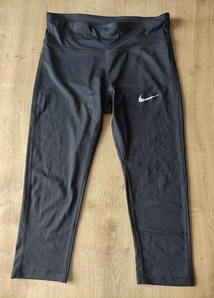 Женские спортивные лосины бриджи nike dri- fit, оригинал. размер s.