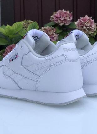 Кроссовки reebok classic женские, кроссовки рибок класик кожаные белые4 фото