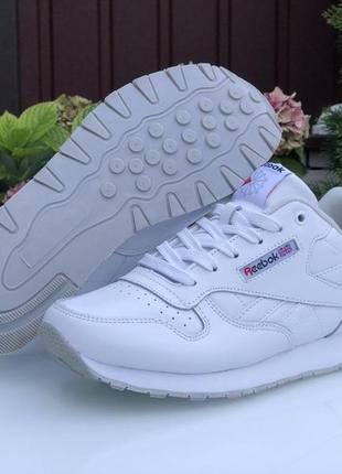 Кроссовки reebok classic женские, кроссовки рибок класик кожаные белые3 фото