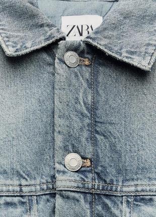 Тепла джинсова куртка із стьобаним підкладом zara6 фото