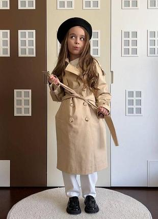 Дитячий тренч для дівчинки - плащ
