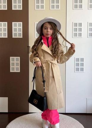 Дитячий тренч для дівчинки - плащ