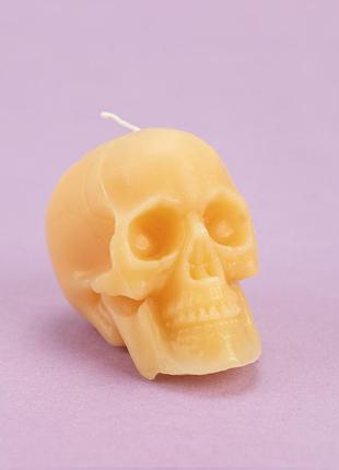 Декоративна свічка фігурна череп 13017 (телесний)