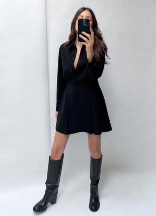 Новое черное платье zara - l размер