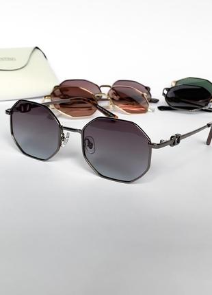 Сонцезахисні окуляри поляризовані полароид uv400 метал рожеві чорні коричневі9 фото