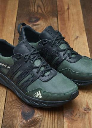 Кроссовки adidas мужские, кроссовки адидас кожаные олива хаки6 фото