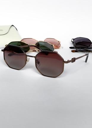 Сонцезахисні окуляри рожеві поляризовані полароид uv400 очки в металі4 фото