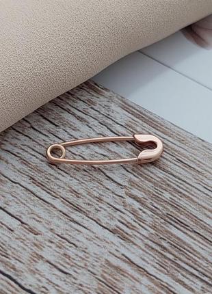 Брошка шпилька золота гладка без каменів5 фото