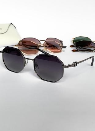 Сонцезахисні окуляри сірі сіро-блакитні чорні в металі поляризовані полароид uv400 очки9 фото