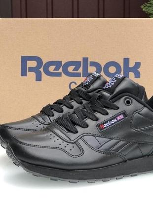 Кросівки reebok classic жіночі, кросівки рібок класік шкіряні чорні