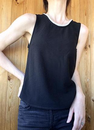 Asos чёрный топ с контрастным бисерным воротом