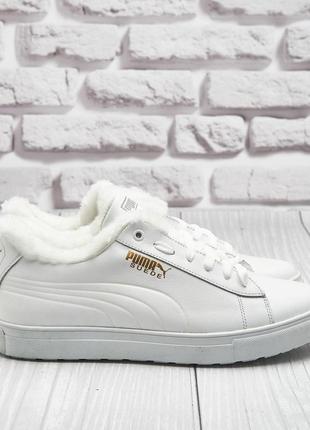 Чоловічі шкіряні зимові кеди хутро puma9 фото