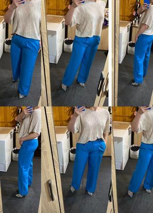 Стильные синие широкие штаны палаццо,only,p.38-402 фото