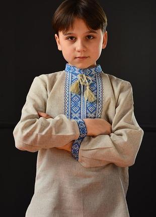 Сорочка з напівльону для хлопчика вишиванка