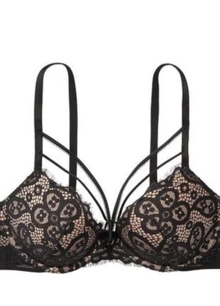 Бюстгальтер push-up victoria's secret 394-726 75 с чорний з бежевим1 фото