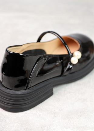 Туфли женские закрытые классические из натуральной лакированной кожи черные 36 37 38 39 40 414 фото